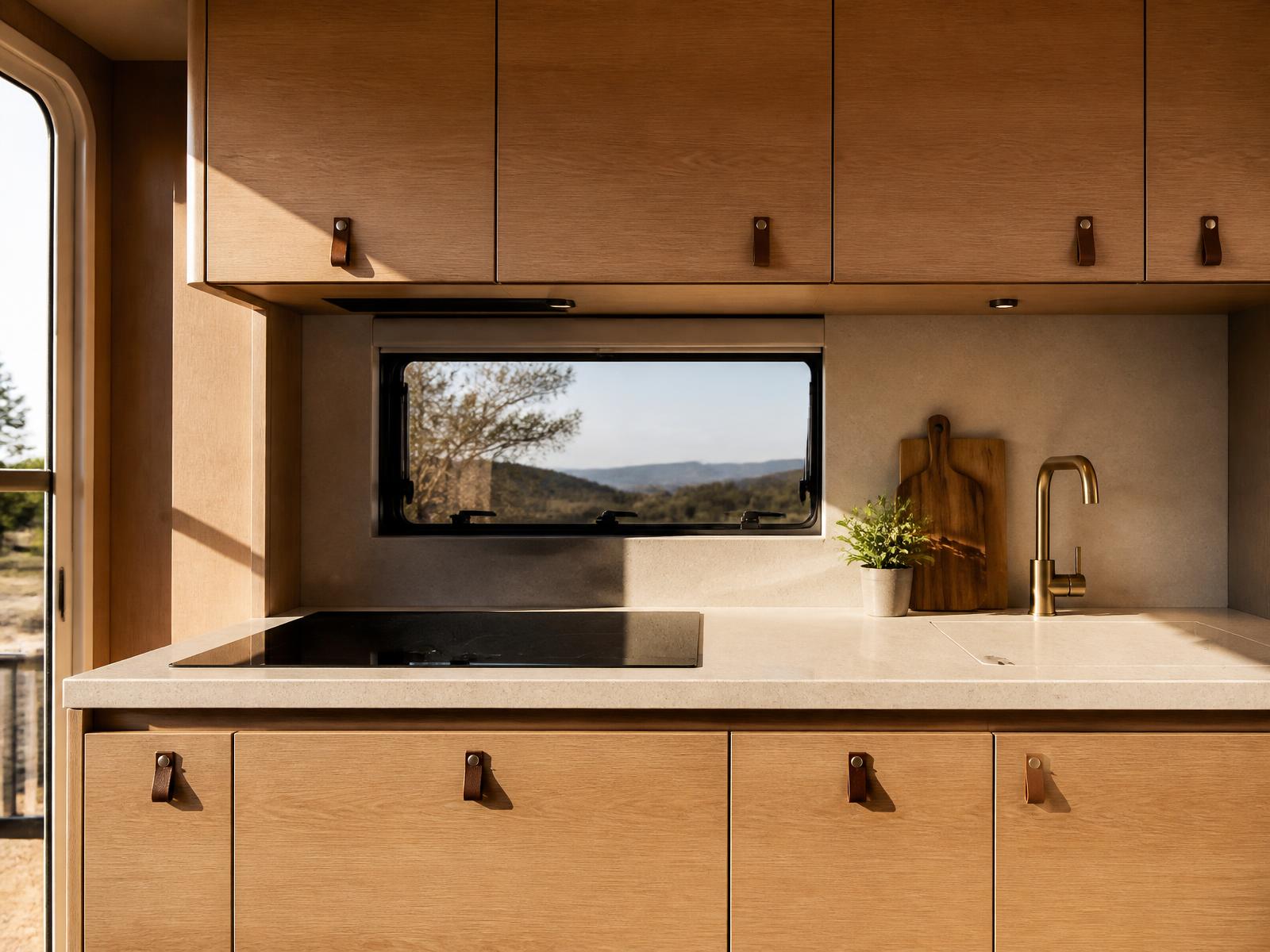 Oak Caravan Kitchen