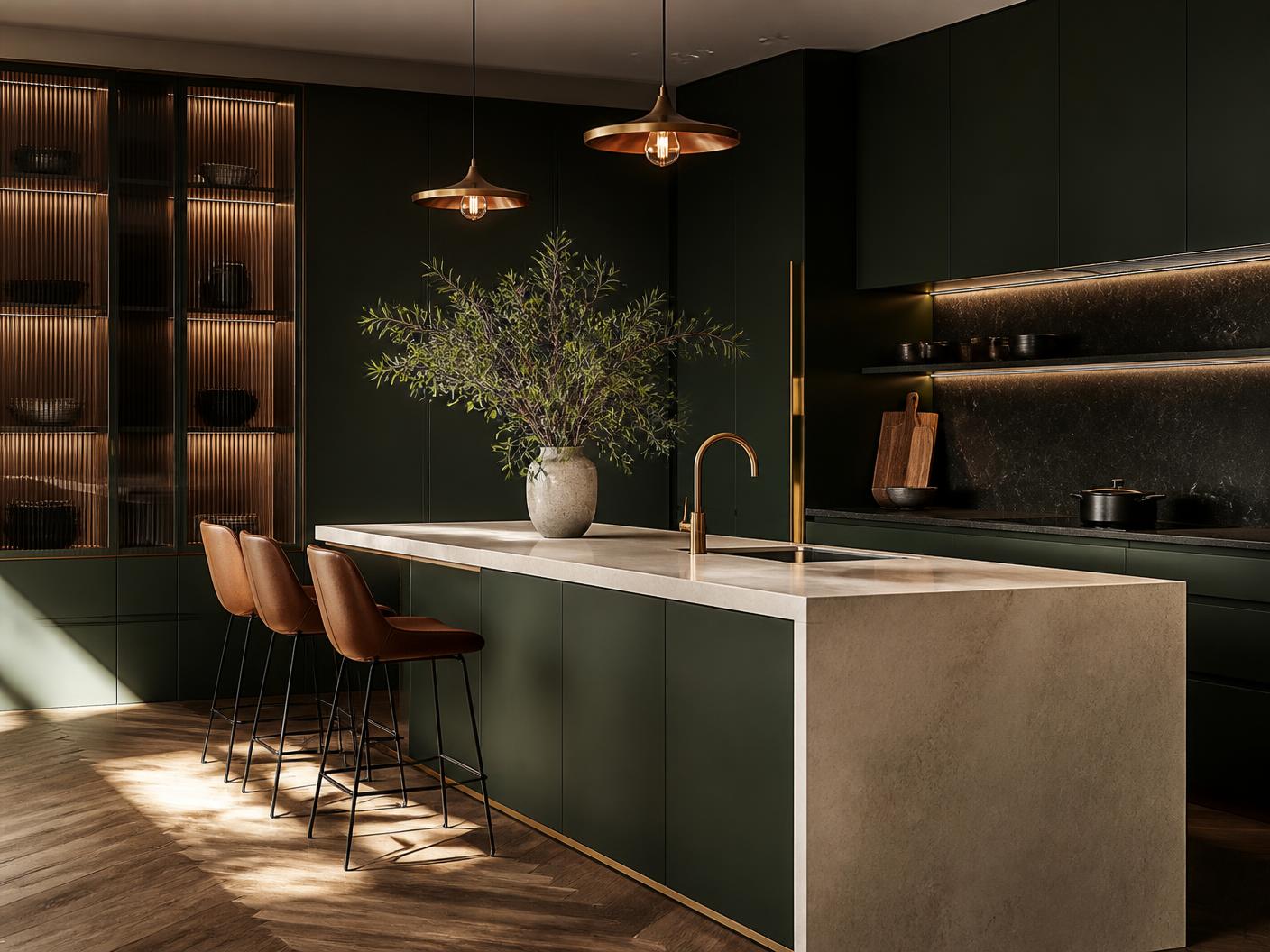 Green Lacquer Kitchen